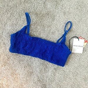 Free People Aila Blue Small Swim Top NWT